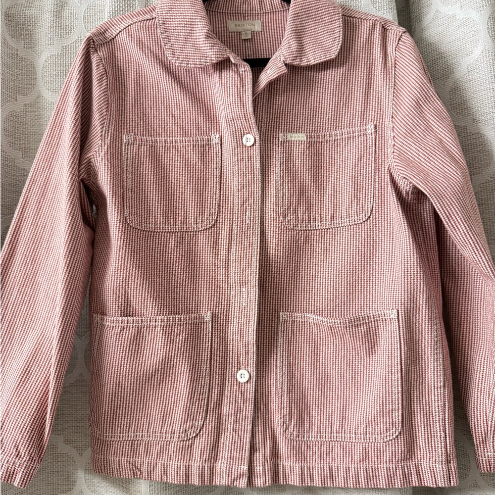Brixton Pink Striped Workwear Jacket